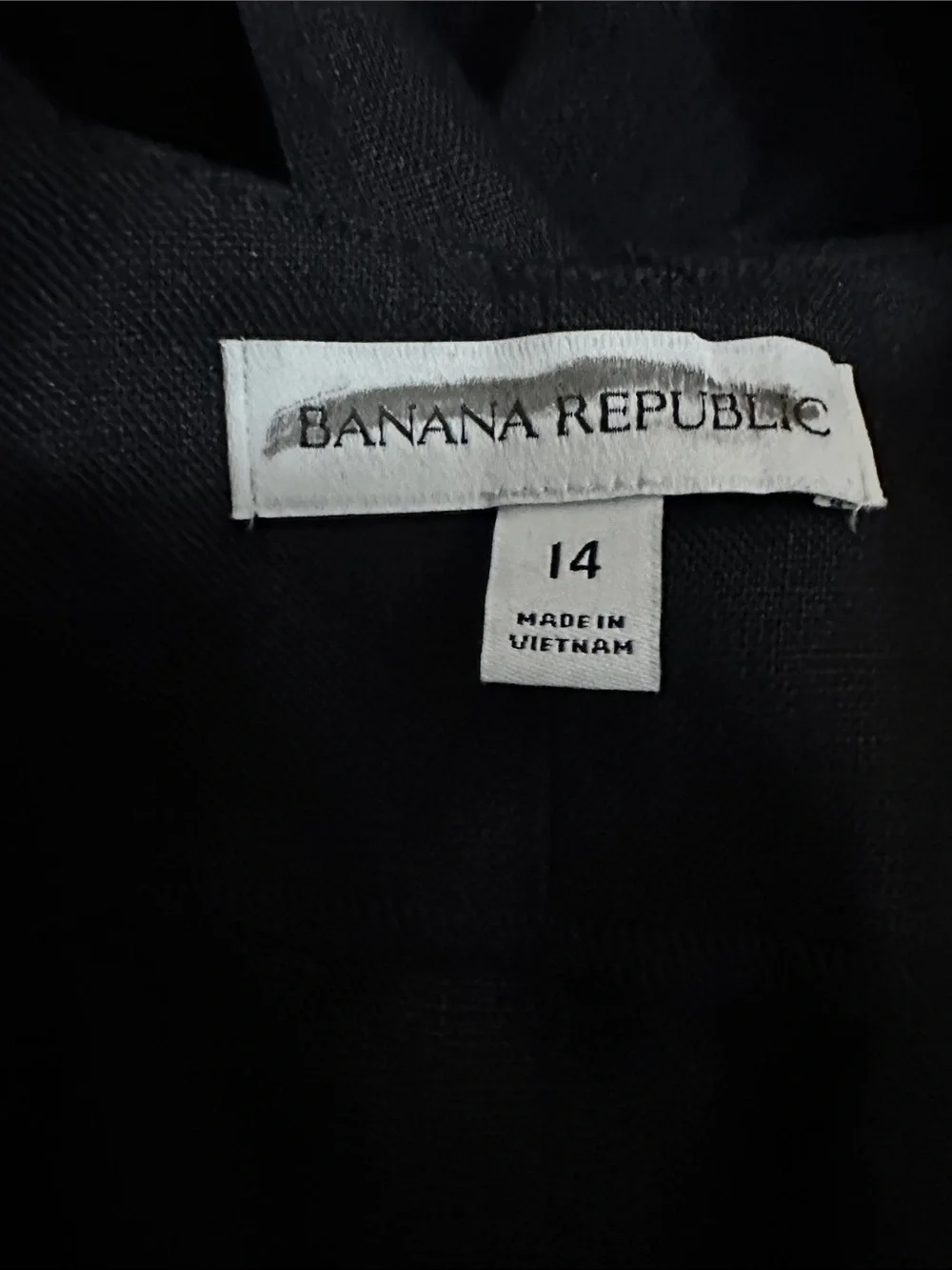 NEW! Banana Republic Black Linen Belted Wide-Leg Jumpsuit - Size 14 🌅4️⃣